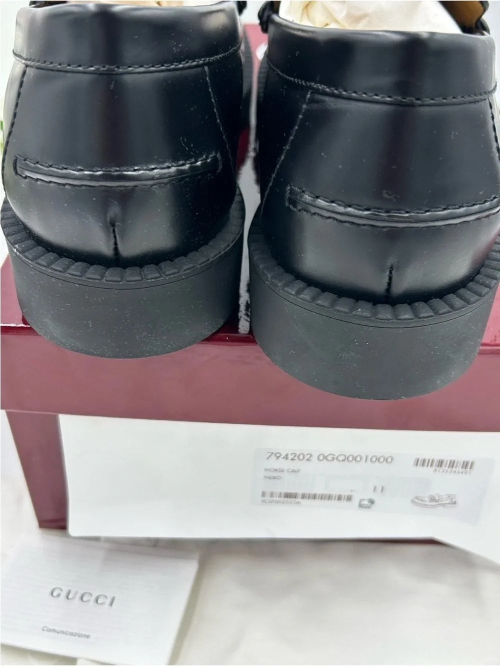 Men’s Gucci horse bit, leather loafer size 11 fits 11.5 US made in Italy